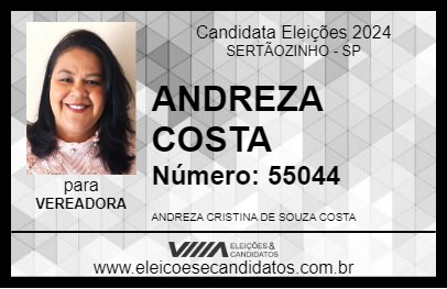 Candidato ANDREZA COSTA 2024 - SERTÃOZINHO - Eleições