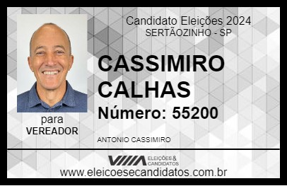 Candidato CASSIMIRO CALHAS 2024 - SERTÃOZINHO - Eleições