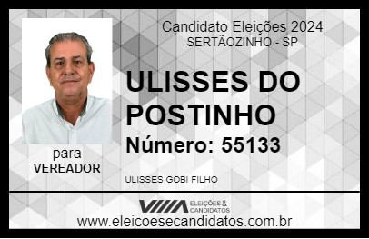 Candidato ULISSES DO POSTINHO 2024 - SERTÃOZINHO - Eleições