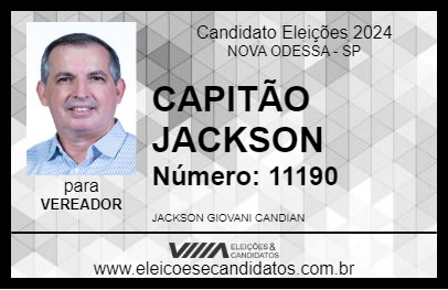 Candidato CAPITÃO JACKSON 2024 - NOVA ODESSA - Eleições