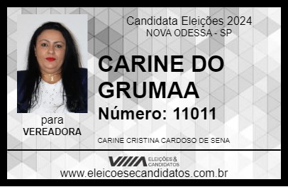 Candidato CARINE DO GRUMAA 2024 - NOVA ODESSA - Eleições