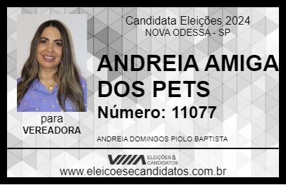 Candidato ANDREIA AMIGA DOS PETS 2024 - NOVA ODESSA - Eleições