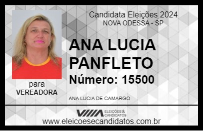 Candidato ANA LÚCIA PANFLETOS 2024 - NOVA ODESSA - Eleições