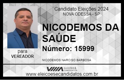 Candidato NICODEMOS DA SAÚDE 2024 - NOVA ODESSA - Eleições