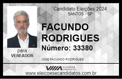 Candidato FACUNDO RODRIGUES 2024 - SANTOS - Eleições