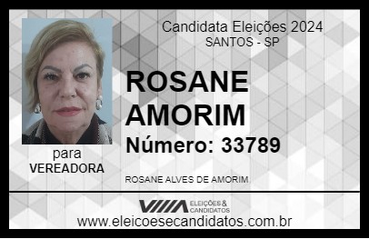 Candidato ROSANE AMORIM 2024 - SANTOS - Eleições