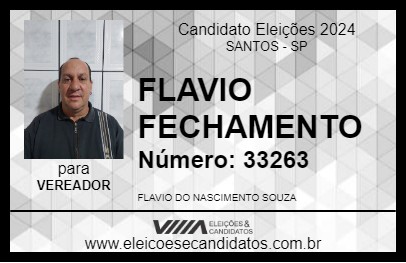 Candidato FLAVIO FECHAMENTO 2024 - SANTOS - Eleições