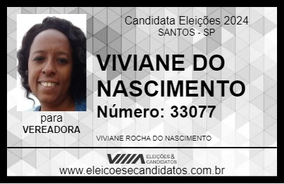 Candidato VIVIANE DO NASCIMENTO 2024 - SANTOS - Eleições