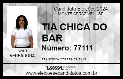 Candidato TIA CHICA DO BAR 2024 - MONTE APRAZÍVEL - Eleições