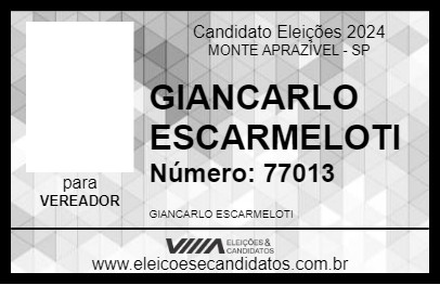 Candidato GIANCARLO ESCARMELOTI 2024 - MONTE APRAZÍVEL - Eleições