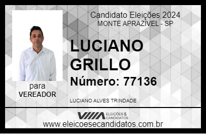 Candidato LUCIANO GRILLO 2024 - MONTE APRAZÍVEL - Eleições