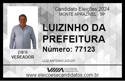 Candidato LUIZ ZIDIOTI 2024 - MONTE APRAZÍVEL - Eleições