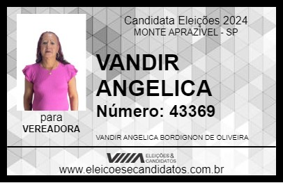 Candidato VANDIR ANGELICA 2024 - MONTE APRAZÍVEL - Eleições