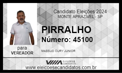 Candidato PIRRALHO 2024 - MONTE APRAZÍVEL - Eleições