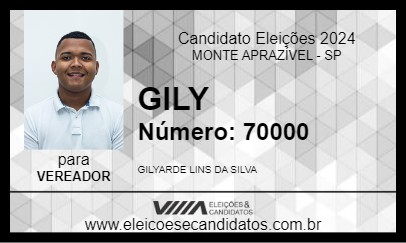 Candidato GILY 2024 - MONTE APRAZÍVEL - Eleições