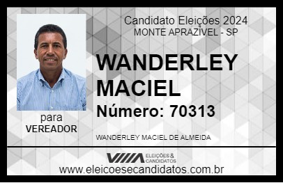 Candidato WANDERLEY MACIEL 2024 - MONTE APRAZÍVEL - Eleições