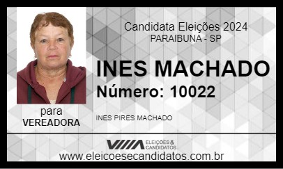 Candidato INES MACHADO 2024 - PARAIBUNA - Eleições