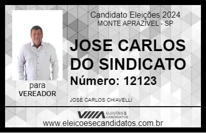 Candidato JOSE CARLOS DO SINDICATO 2024 - MONTE APRAZÍVEL - Eleições