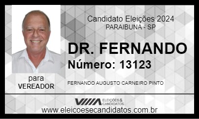 Candidato DR. FERNANDO 2024 - PARAIBUNA - Eleições