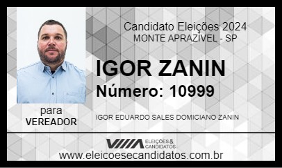 Candidato IGOR ZANIN 2024 - MONTE APRAZÍVEL - Eleições