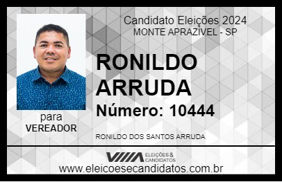 Candidato RONILDO ARRUDA 2024 - MONTE APRAZÍVEL - Eleições