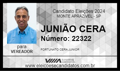 Candidato JUNIÃO CERA 2024 - MONTE APRAZÍVEL - Eleições