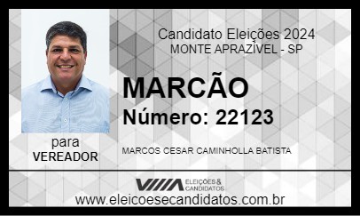 Candidato MARCÃO 2024 - MONTE APRAZÍVEL - Eleições