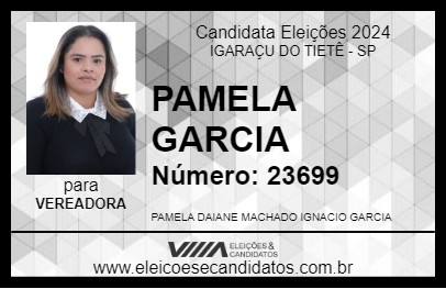 Candidato PAMELA GARCIA 2024 - IGARAÇU DO TIETÊ - Eleições