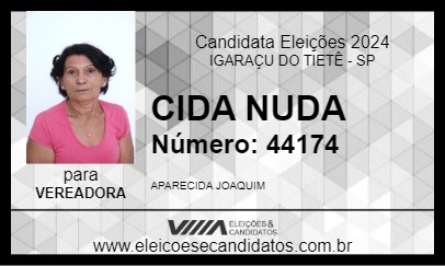 Candidato CIDA NUDA 2024 - IGARAÇU DO TIETÊ - Eleições