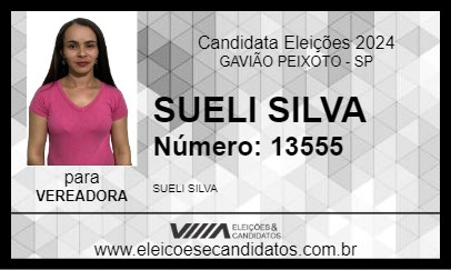 Candidato SUELI SILVA 2024 - GAVIÃO PEIXOTO - Eleições