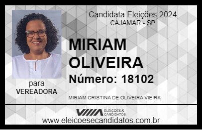 Candidato MIRIAM OLIVEIRA 2024 - CAJAMAR - Eleições