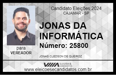 Candidato JONAS DA INFORMÁTICA 2024 - CAJAMAR - Eleições