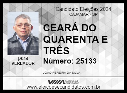 Candidato CEARÁ DO QUARENTA E TRÊS 2024 - CAJAMAR - Eleições