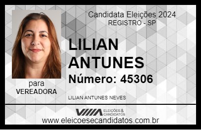 Candidato LILIAN ANTUNES 2024 - REGISTRO - Eleições