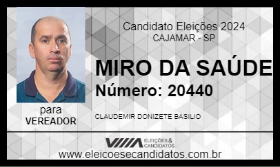 Candidato MIRO BAR 2024 - CAJAMAR - Eleições