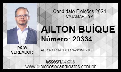 Candidato AILTON BUÍQUE 2024 - CAJAMAR - Eleições