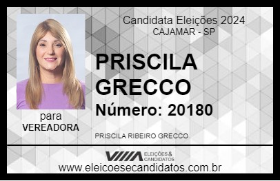 Candidato PRISCILA GRECCO 2024 - CAJAMAR - Eleições