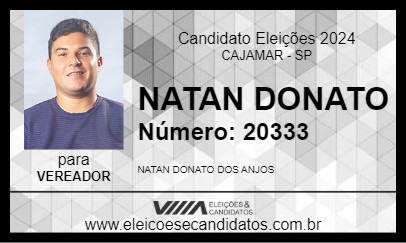 Candidato NATAN DONATO 2024 - CAJAMAR - Eleições