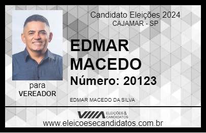 Candidato EDMAR MACEDO 2024 - CAJAMAR - Eleições