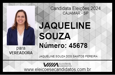 Candidato JAQUELINE SOUZA 2024 - CAJAMAR - Eleições