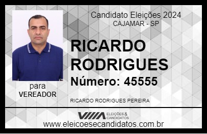 Candidato RICARDO RODRIGUES 2024 - CAJAMAR - Eleições