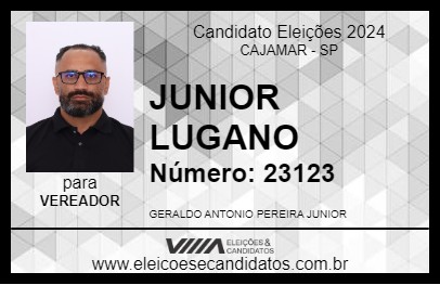 Candidato JUNIOR LUGANO 2024 - CAJAMAR - Eleições