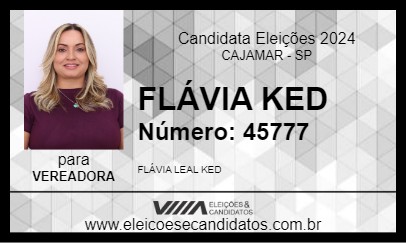 Candidato FLÁVIA KED 2024 - CAJAMAR - Eleições