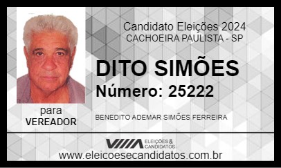 Candidato DITO SIMÕES 2024 - CACHOEIRA PAULISTA - Eleições