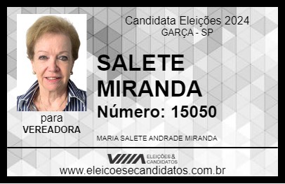 Candidato SALETE MIRANDA 2024 - GARÇA - Eleições