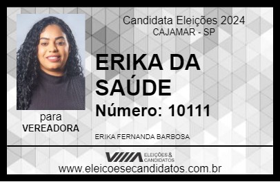 Candidato ÉRIKA FERNANDA 2024 - CAJAMAR - Eleições