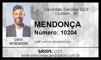 Candidato MENDONÇA 2024 - CAJAMAR - Eleições