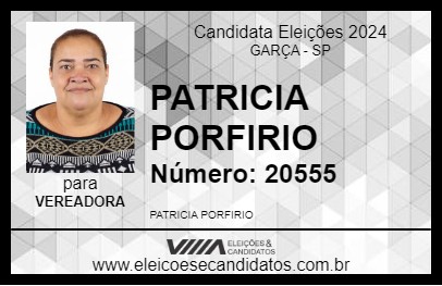 Candidato PATRICIA PORFIRIO 2024 - GARÇA - Eleições