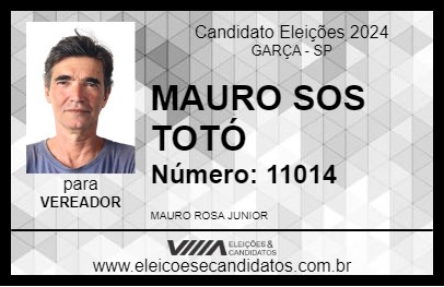 Candidato MAURO SOS TOTÓ 2024 - GARÇA - Eleições