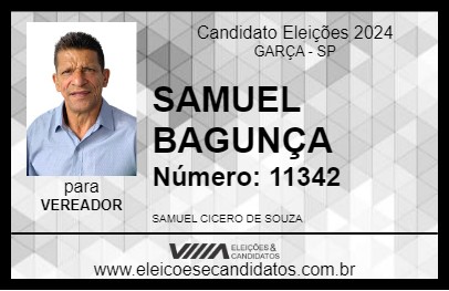 Candidato SAMUEL BAGUNÇA 2024 - GARÇA - Eleições